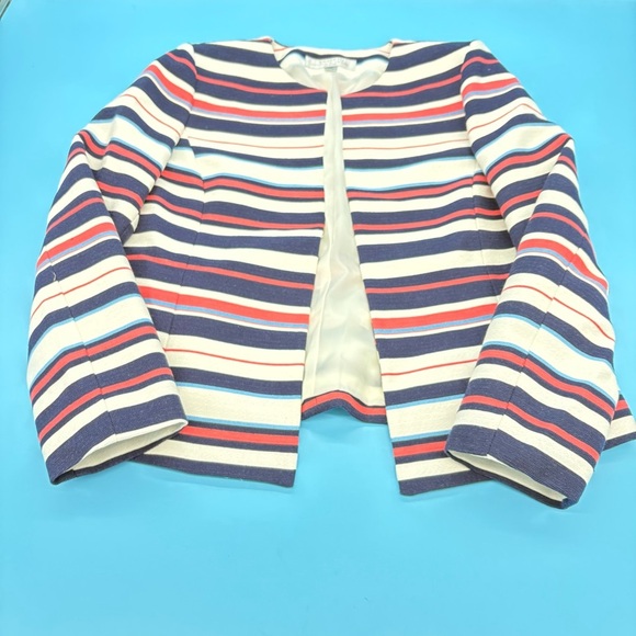 Tahari ASL Women’s Petite Textured Blazer Striped Classy Jacket Size 10P - Picture 1 of 13